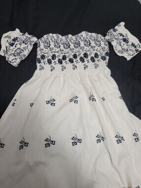 Unbranded XL Off White And Black Off Shoulder Maxi Dress